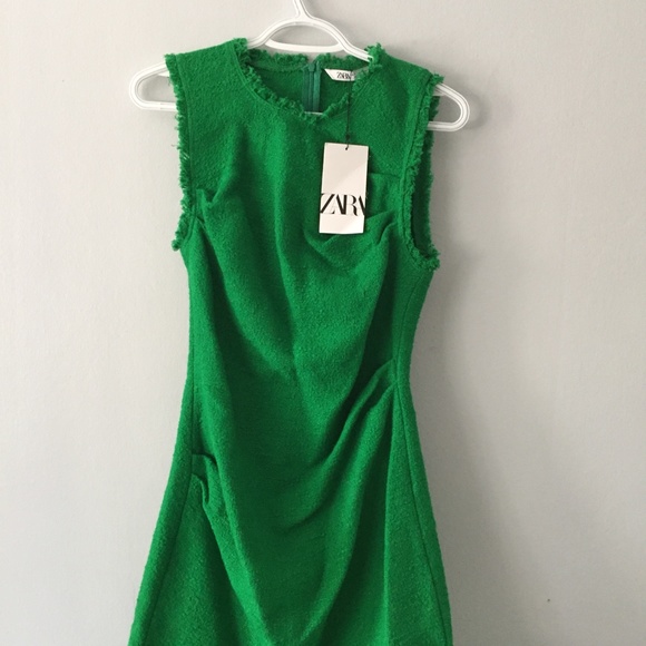 ZARA tweed slit midi dress- BNWT - Picture 4 of 8